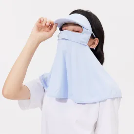 Unisex Sunscreen Mask with Brim Ice Silk UPF50  Face Cover