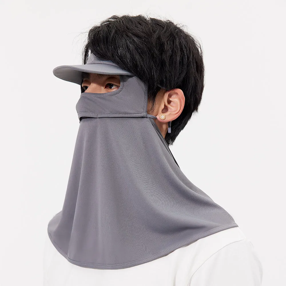 Unisex Sunscreen Mask with Brim Ice Silk UPF50  Face Cover