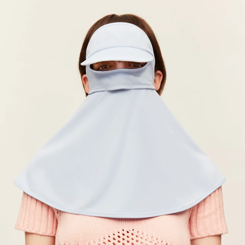 Unisex Sunscreen Mask with Brim Ice Silk UPF50  Face Cover