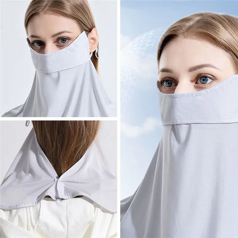 UPF 50  Breathable Cooling Face Cover Sun UV Protection Earloop Neck Gaiter Scarf