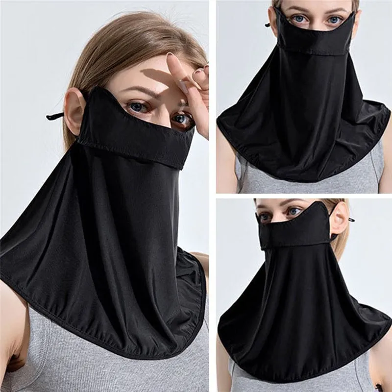 UPF 50  Breathable Cooling Face Cover Sun UV Protection Earloop Neck Gaiter Scarf
