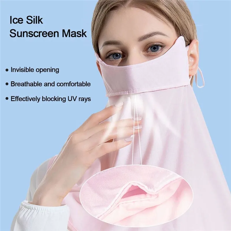 UPF 50  Breathable Cooling Face Cover Sun UV Protection Earloop Neck Gaiter Scarf
