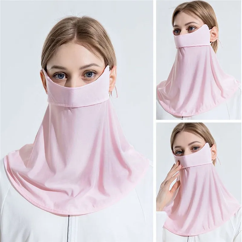 UPF 50  Breathable Cooling Face Cover Sun UV Protection Earloop Neck Gaiter Scarf