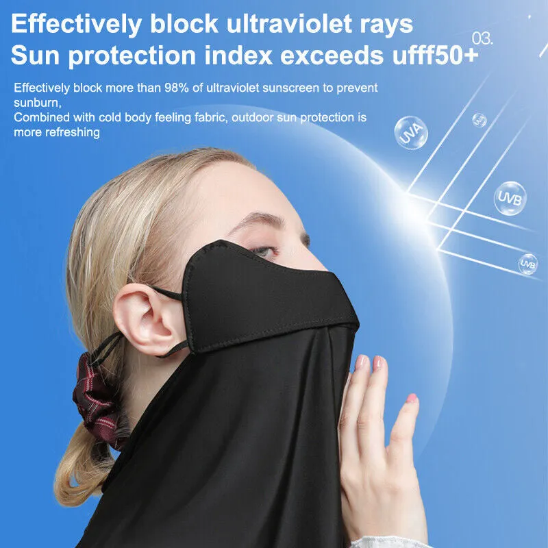UPF 50  Breathable Cooling Face Cover Sun UV Protection Earloop Neck Gaiter Scarf