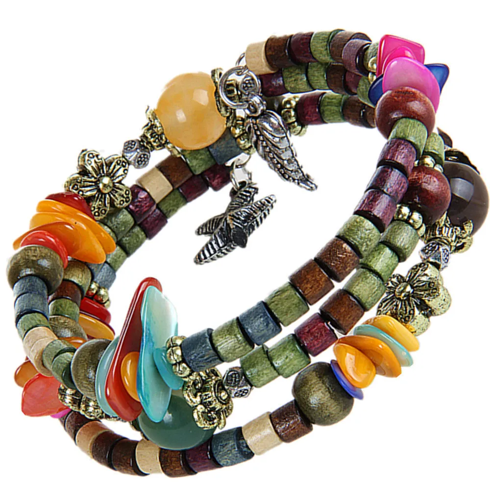 Vintage Buddhist Beads Wooden Bracelet