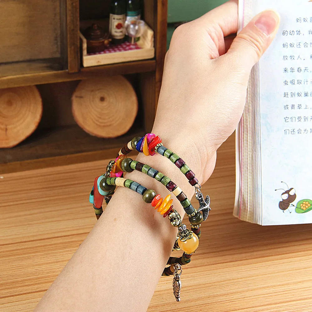 Vintage Buddhist Beads Wooden Bracelet