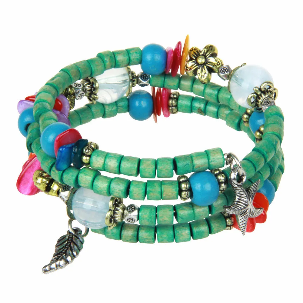 Vintage Buddhist Beads Wooden Bracelet