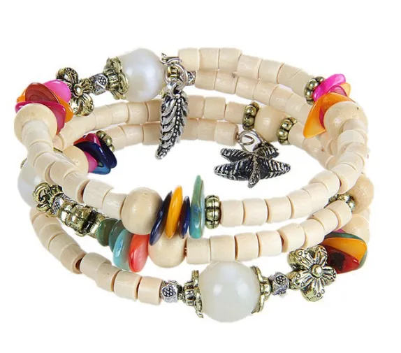 Vintage Buddhist Beads Wooden Bracelet