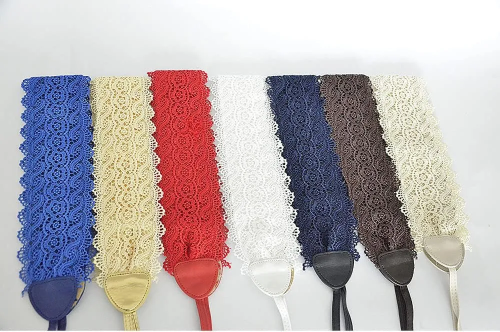 Women's 2 Packs Lace Waist Belt Bow Tie Wrap Around Soft Leather Boho Corset Fashion Elegant for Dresses