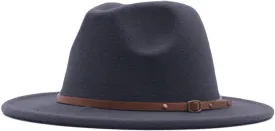 Womens Fedora Hat Wool Hat Classic Wide Belt Panama Hat with Buckle Floppy Baseball Caps Hats for Adults Elegant Women Hats