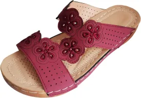 Womens Wedge Sandals Open Toe Comfortable Walking Platform Slides Orthopedic Sandal Casual Slip on Summer Shoes