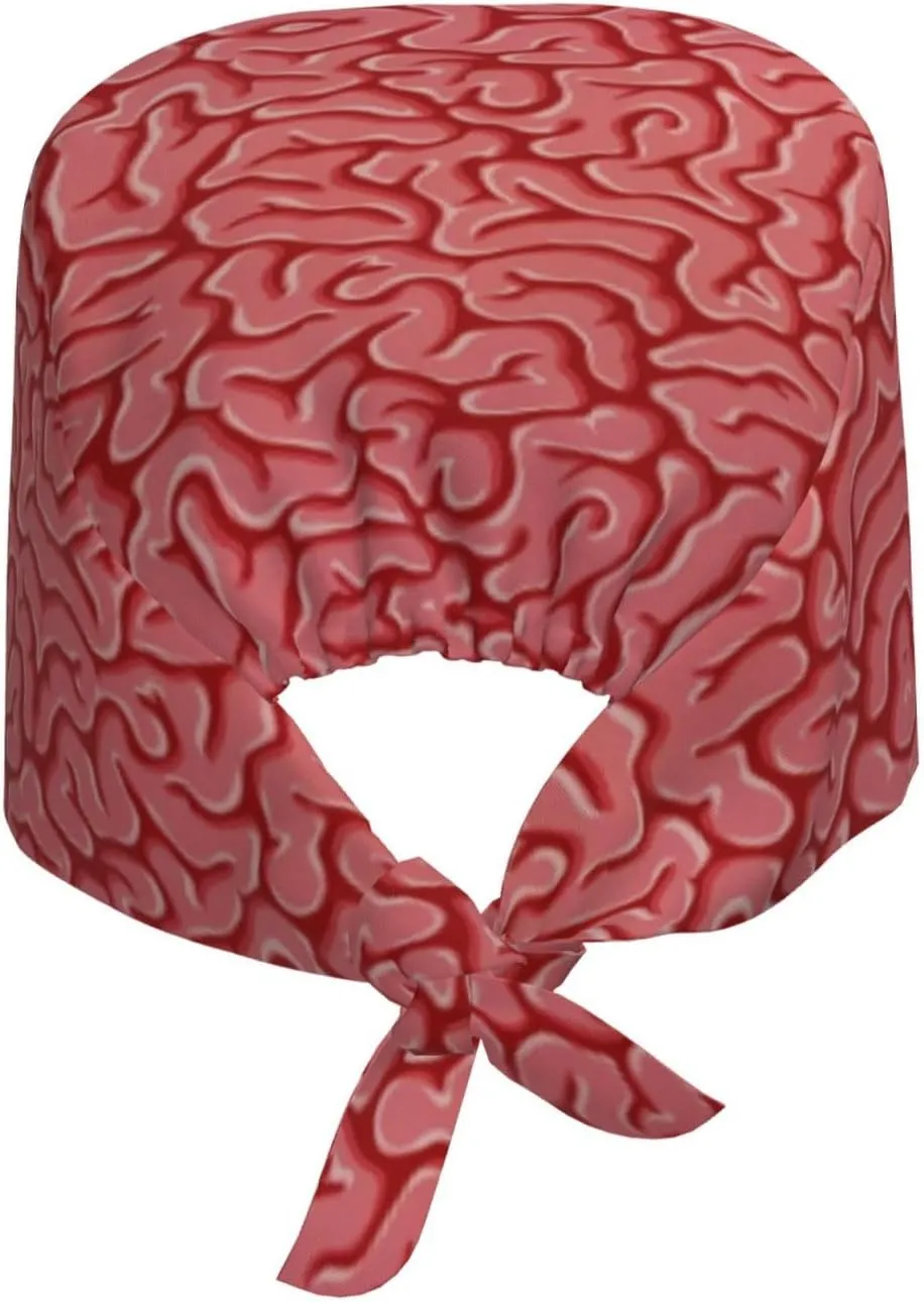 Working Cap with Sweatband Unisex Breathable Scrub Cap Adjustable Elastic Bandage Tie Back Hats