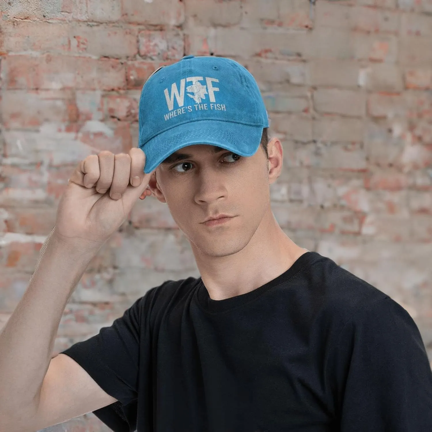WTF Where's The Fish Hat for Women Dad Hats with Design Caps