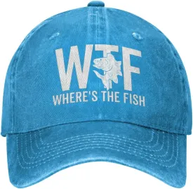 WTF Where's The Fish Hat for Women Dad Hats with Design Caps