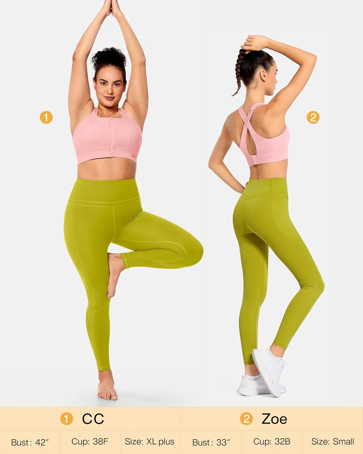 Zip Front Adjustable High Impact Sports Bras for Women Large Breasts Full Coverage Workout Running Removable Pads